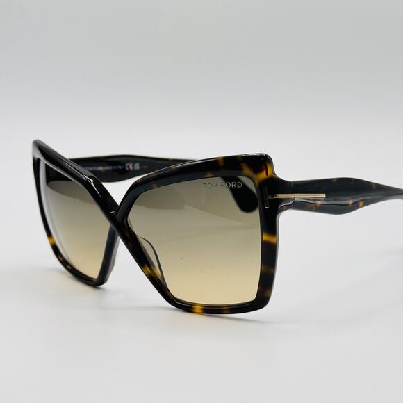 Tom Ford Sunglasses Fiore TF1195 52B Havana Frame Gradient Brown Lens 63-6-140 main image 14